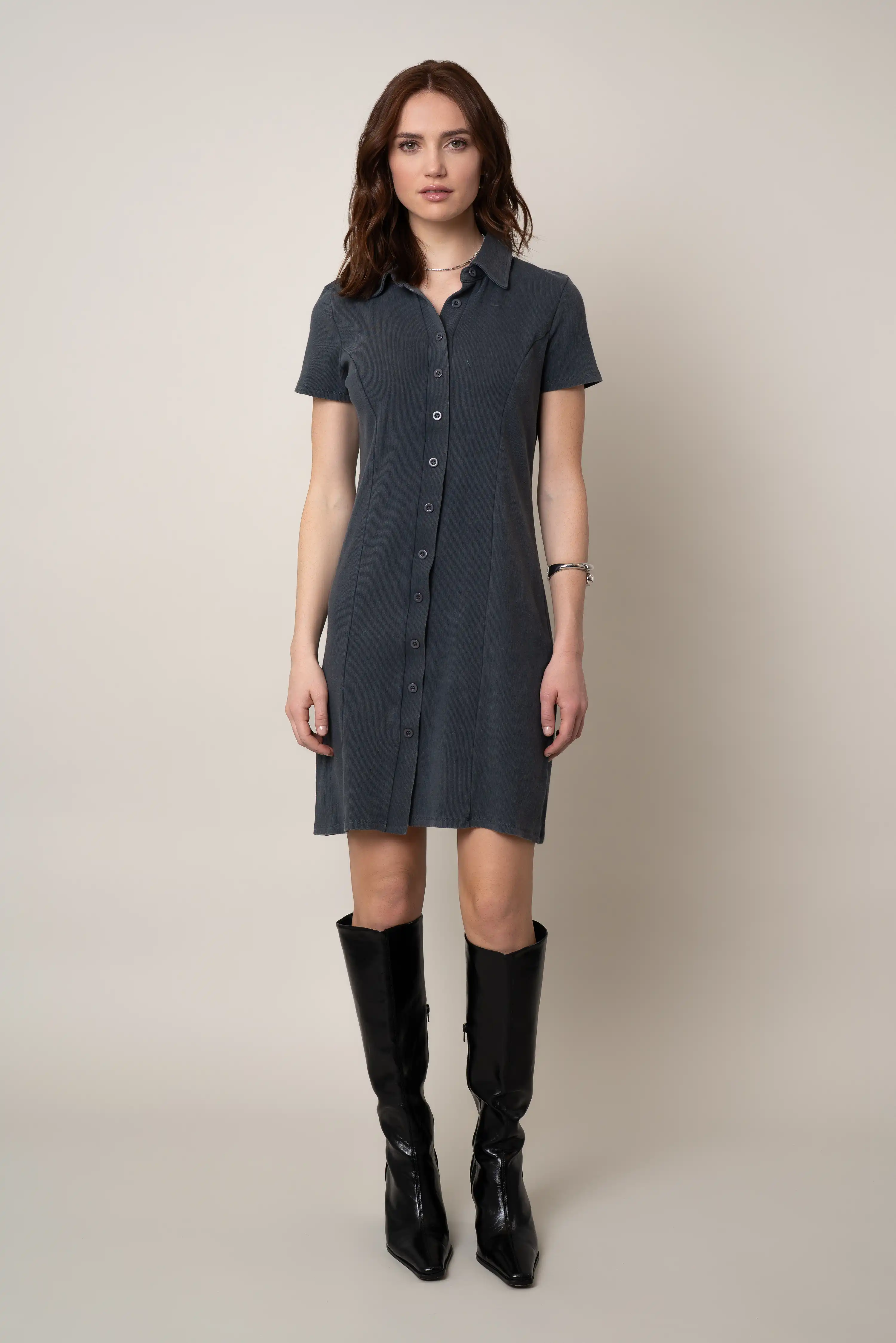 The Short Sleeve Polo Mini Dress - Image 3