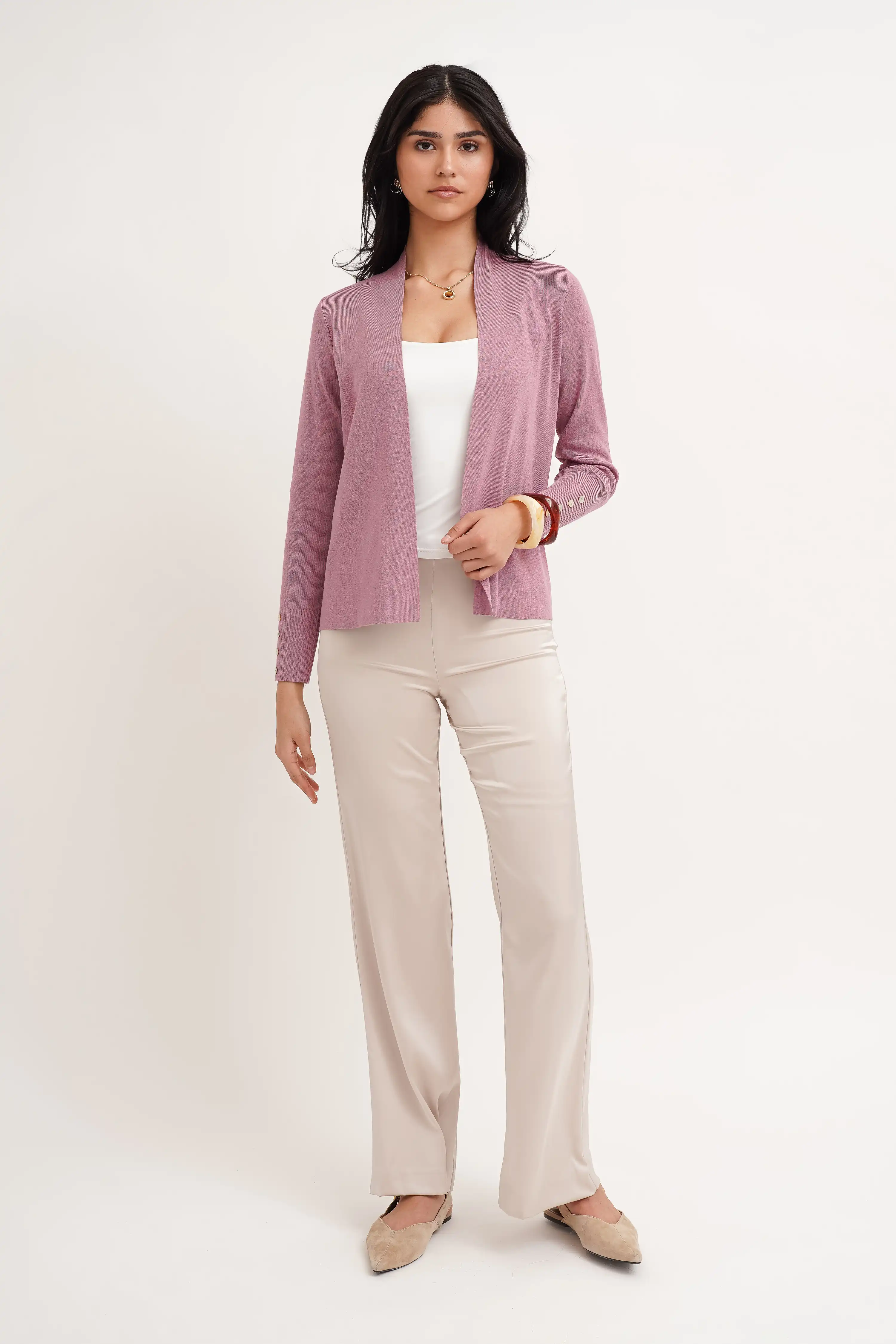 The Draped Ease Open Cardigan - Image 2