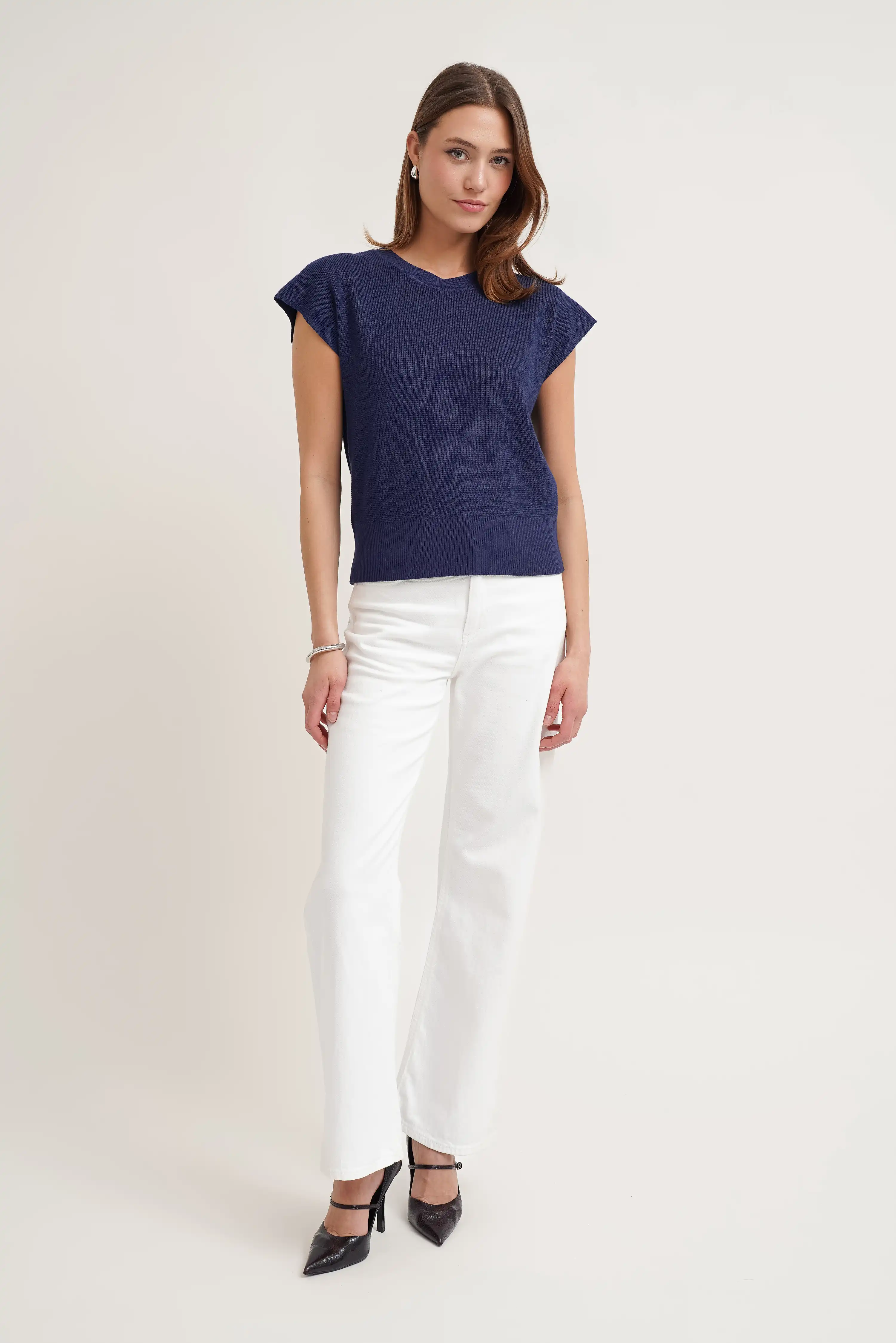 The Structured Cap Sleeve Knit - Image 2